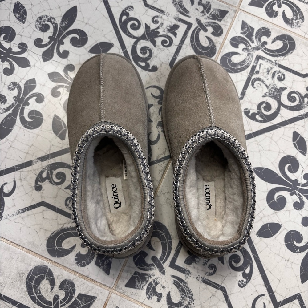 Quince Taupe Suede Slippers